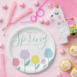 Pretty Spring Tulips Pastel Floral Birthday Party Pappteller<br><div class="desc">Pastel Tulips Spring Birthday Party Theme</div>