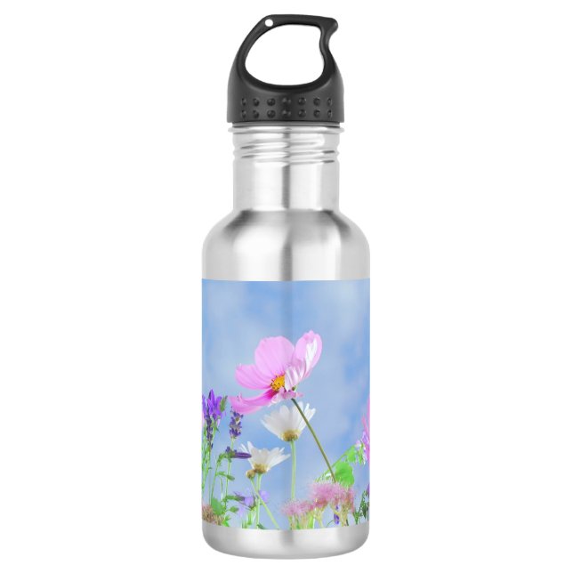 Pretty Spring Wild Flowers Edelstahlflasche (Vorderseite)