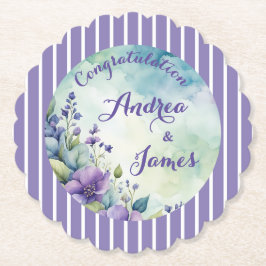 Pretty Stripped Lavender and Floral Untersetzer