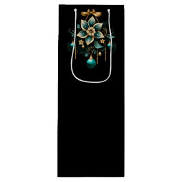 PRETTY TEAL AND GOLD CHRISTMAS ORNAMENTS GESCHENKTÜTE FÜR WEINFLASCHEN