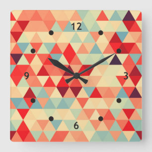 Pretty Triangle pattern II + your ideas Quadratische Wanduhr
