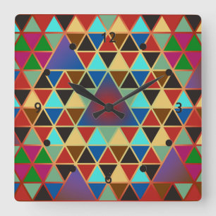 Pretty Triangle pattern III + your ideas Quadratische Wanduhr