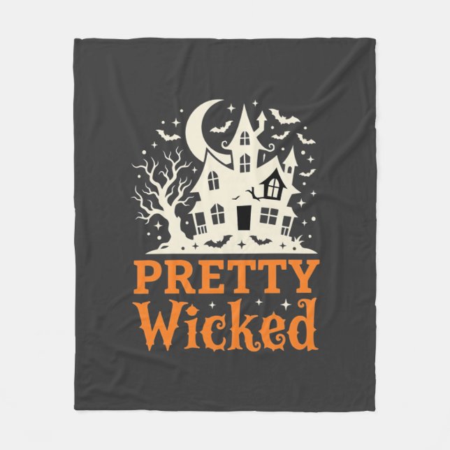Pretty Wicked Halloween Haunted House_1 Fleecedecke (Vorderseite)
