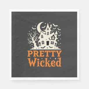 Pretty Wicked Halloween Haunted House_1 Serviette