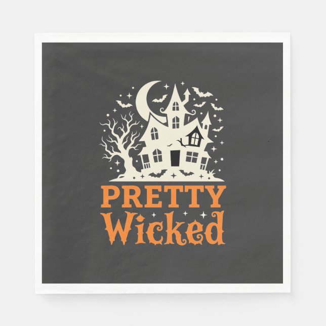 Pretty Wicked Halloween Haunted House_1 Serviette (Vorderseite)