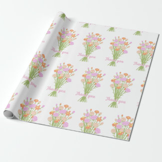 Pretty Wildflower Pastel Bridal Shower Thank You Geschenkpapier
