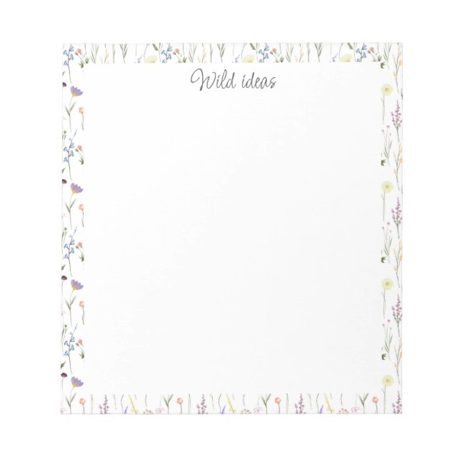 Pretty Wildflowers Personalized Wild Ideas  Notizblock (Vorderseite)