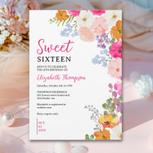 Pretty Wildflowers Sweet Sixteen