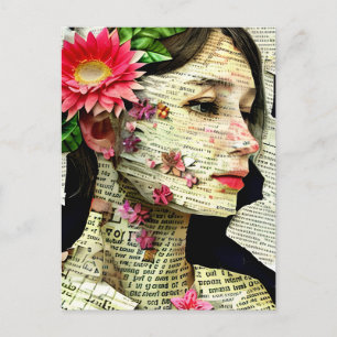 Pretty Woman Art Collage Postkarte