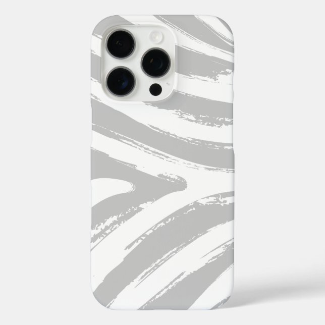 Pretty Zebra Print in Gray iPhone 16 Pro Hülle (Rückseite)