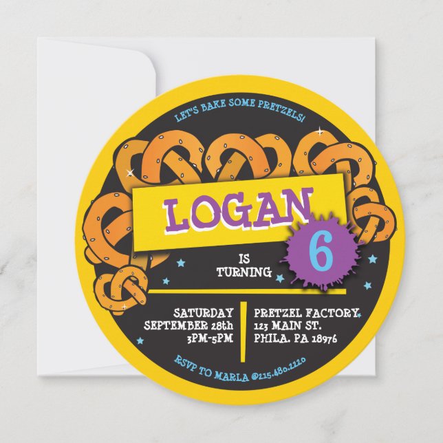 PRETZEL BAKING Anniversaire Fête Invitation (Devant)