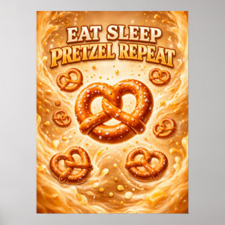 Pretzel Golden Twist Snack Stimmung Poster