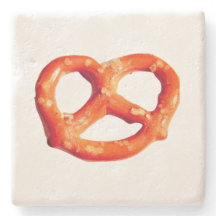 Pretzel Knot Snacks Bretzels Stone Untersetzer