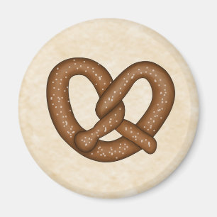 Pretzel mit Beige Bkgd Magnet