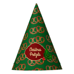 Pretzel Motif, Holly: Weihnachtsfarben nach Maß Partyhütchen
