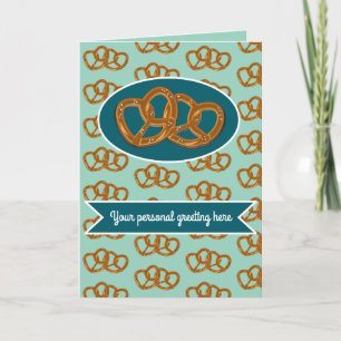 Pretzel-Party: Knoten binden in Teal und Aqua indi Karte