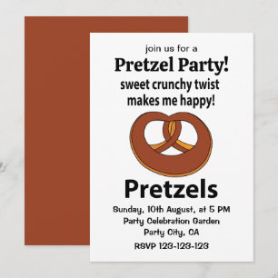 Pretzel Süße Knusprige Drehung Macht Mich Glücklic Einladung