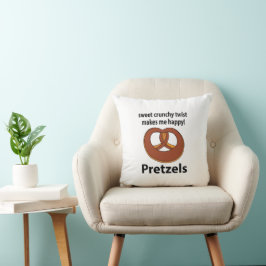 Pretzel Sweet Crunchy Drehung macht mich glücklich Kissen