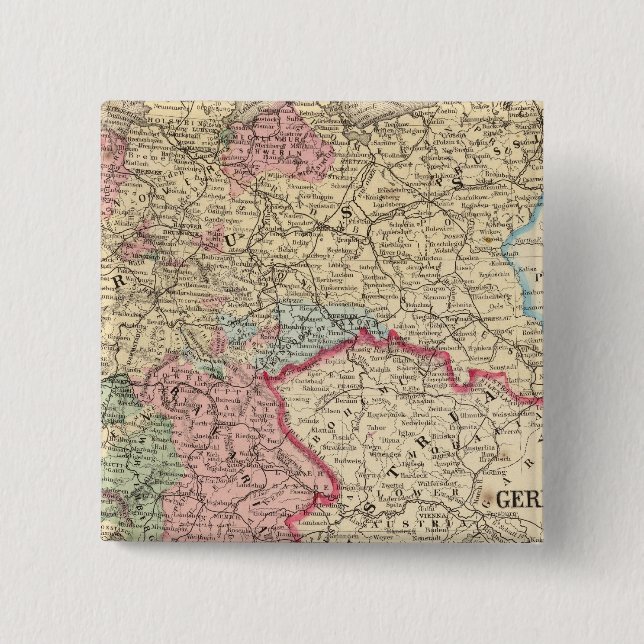 Preußen, Deutsche Staaten Karte von Mitchell Button (Vorderseite)