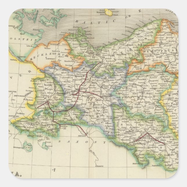 Preußen und Polen Quadratischer Aufkleber (Vorderseite)