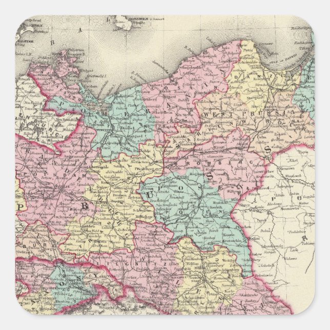 Preußen und Sachsen Quadratischer Aufkleber (Vorderseite)