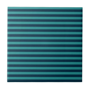 Preußisch Blau und Türkis Streifen Fliese