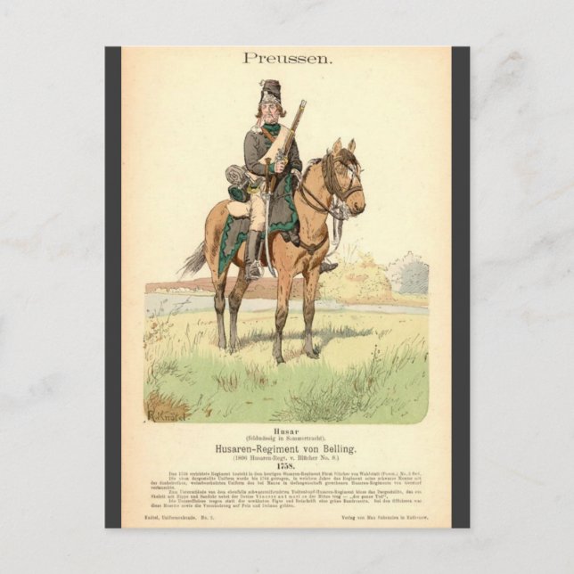 Preussisch Hussar Postkarte (Vorderseite)