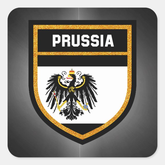 preußische Flagge Quadratischer Aufkleber (Vorderseite)