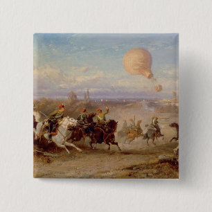 Preussische Hussars, die an einem französischen Button