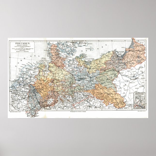 Preußische Karte Poster (Vorne)