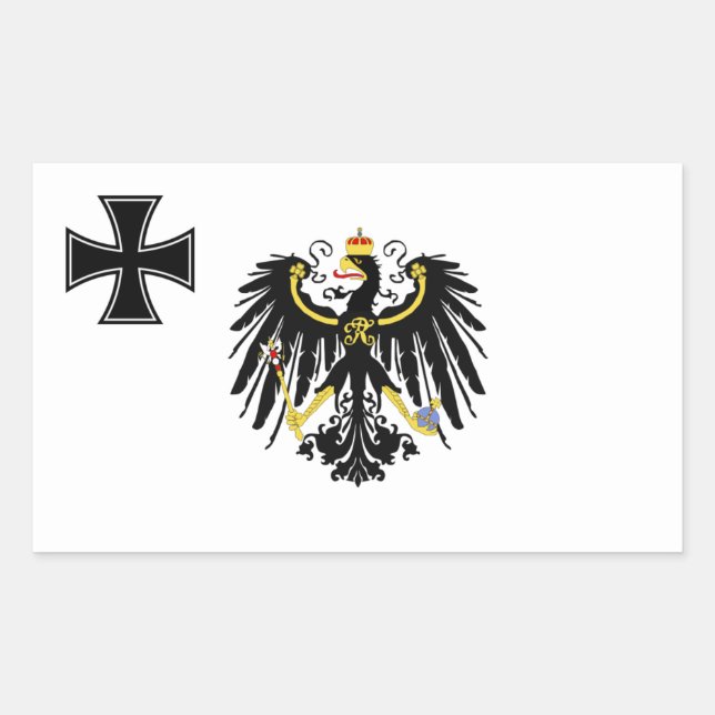 preußische Kriegsflagge Rechteckiger Aufkleber (Vorderseite)