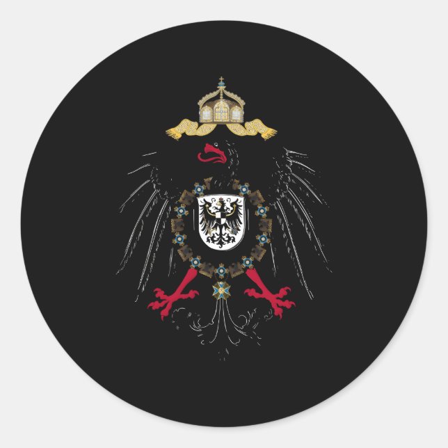 preußische preußische Flagge Ger Gery Runder Aufkleber (Vorderseite)