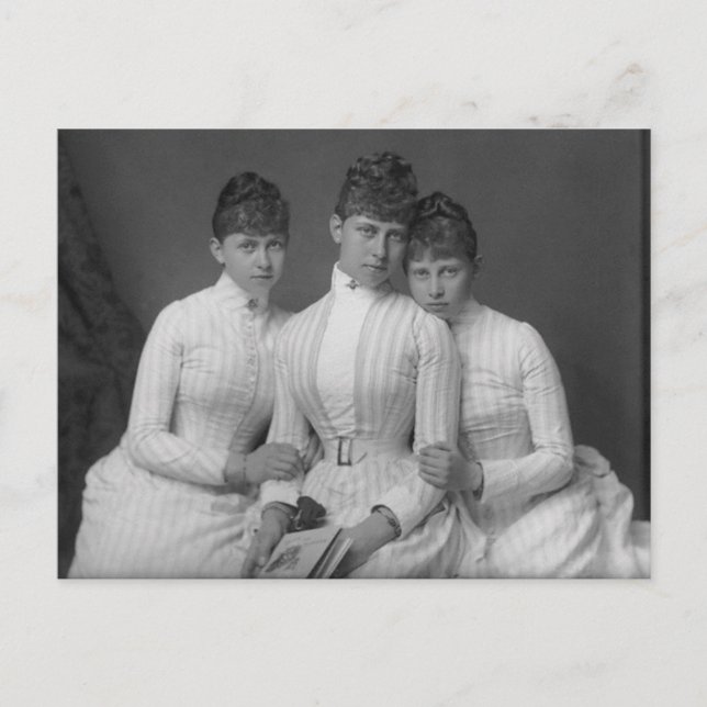 Preußische Prinzessinnen: Sophie, Victoria, Margar Postkarte (Vorderseite)