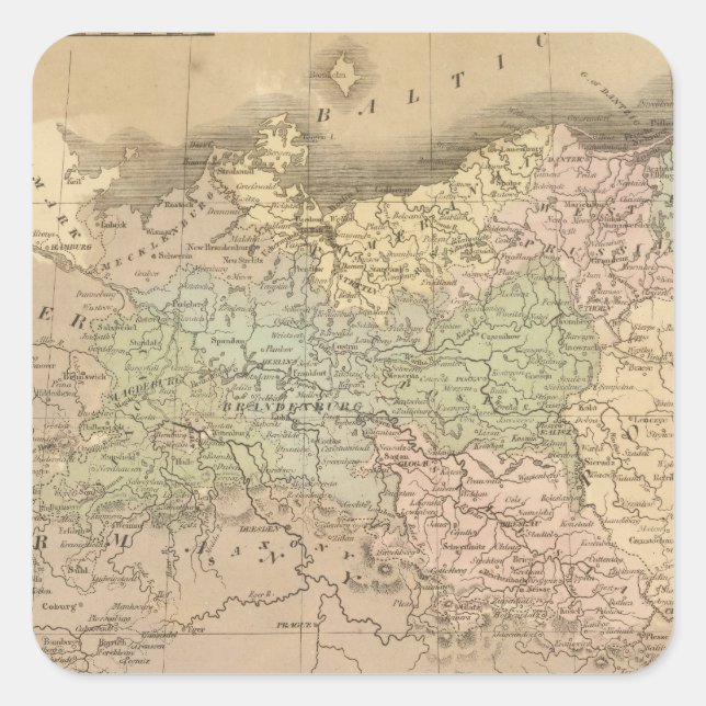 preußische Staaten Quadratischer Aufkleber (Vorderseite)
