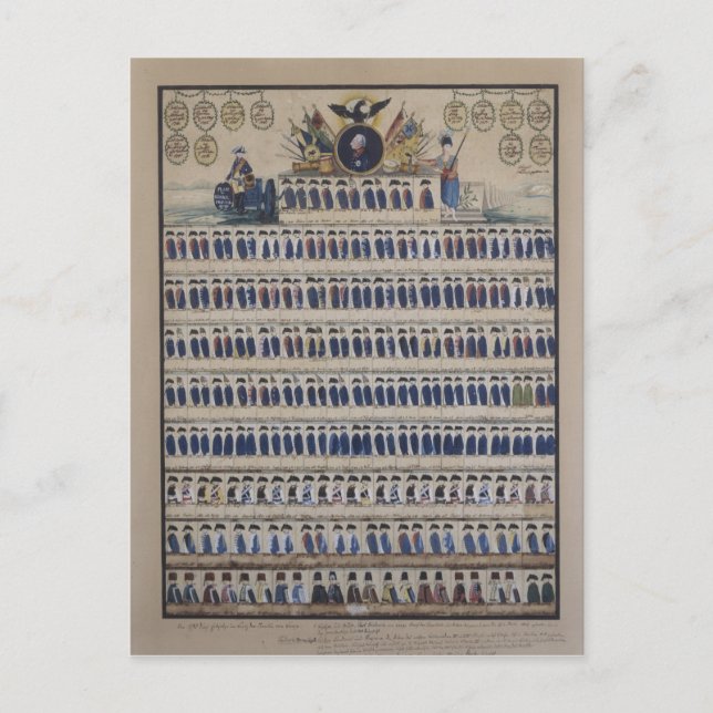 preußische Uniformen aus der Zeit Frederick Postkarte (Vorderseite)