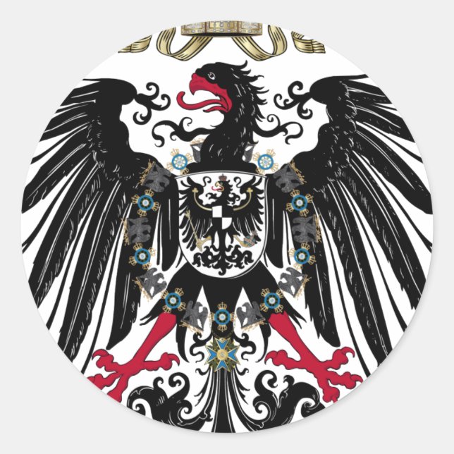 Preußischer Adler Runder Aufkleber (Vorderseite)