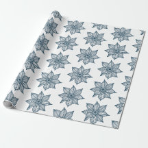 Preußisches Blau auf den Blume der Weißen Skizze