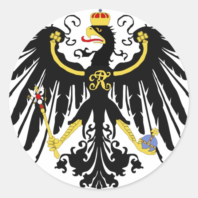 Preussisches Eagle Runder Aufkleber (Vorderseite)