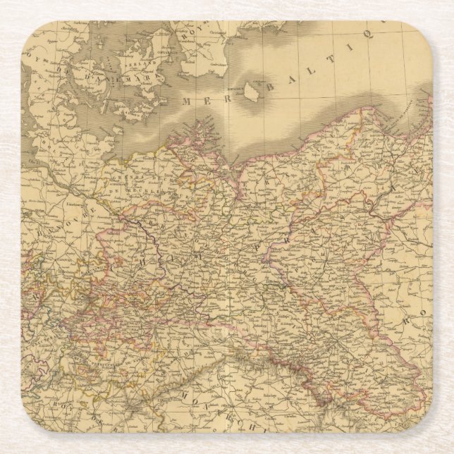 Preussisches Reich 2 Rechteckiger Pappuntersetzer (Vorderseite)