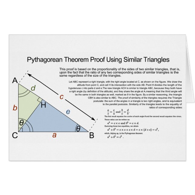 Preuve de théorème pythagorien utilisant les (Devant horizontal)