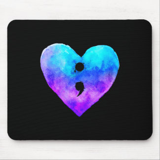 Prevention awareness teal &amp; purple semicolon mousepad
