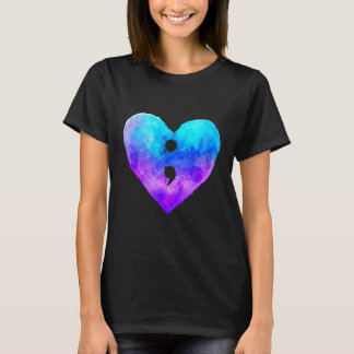 Prevention awareness teal &amp; purple semicolon T-Shirt