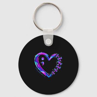 Prevention awareness teal purple heart dragonfly  schlüsselanhänger