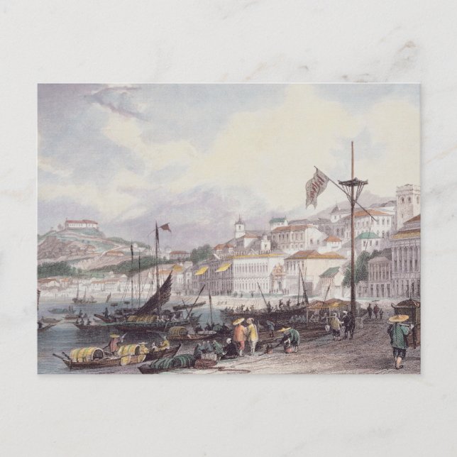 Pria Grande, Macao, c.1850 (Farblitho) Postkarte (Vorderseite)