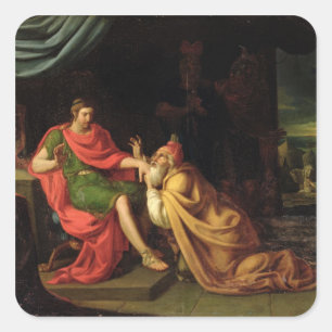 Priam und Achilles Quadratischer Aufkleber