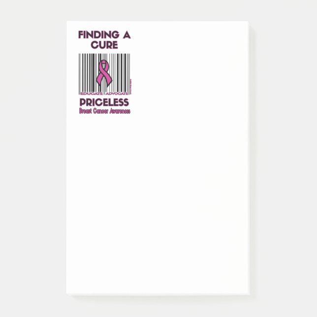 PRICELESS... Brustkrebs Post-it Klebezettel (Vorderseite)