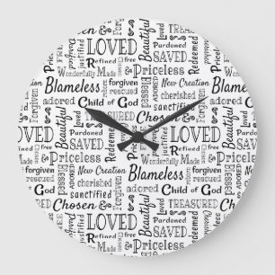Priceless Christian Words of Affirmation Große Wanduhr