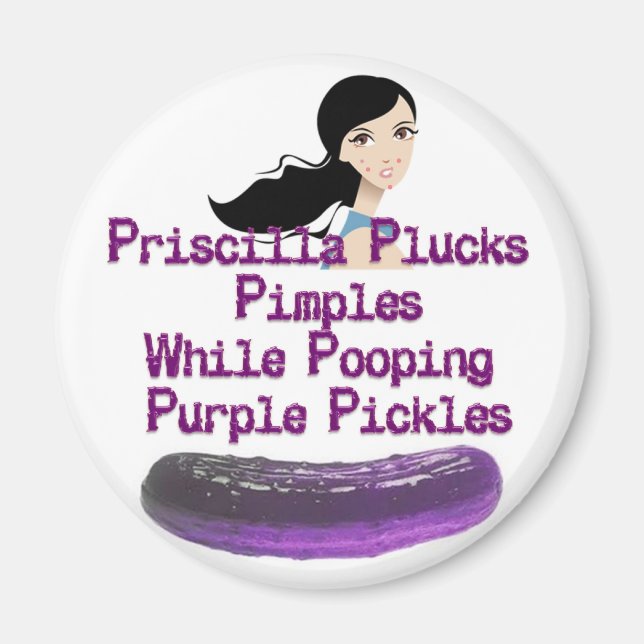 Pricilla Tongue Twister Magnet (Vorne)