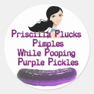 Pricilla Tongue Twister Runder Aufkleber
