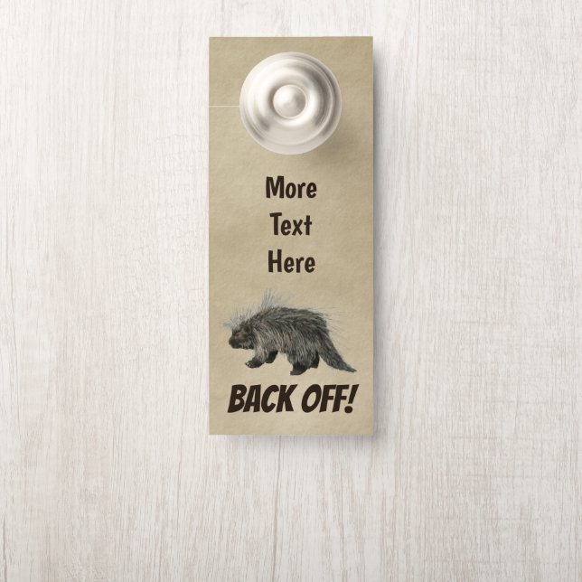 Prickle Porky auf altem Papier Türanhänger (Auf Knauf)